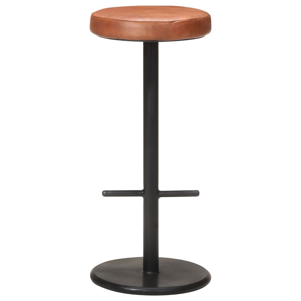 vidaXL Bar Stools 2 pcs Genuine Leather Brown