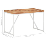 vidaXL Eettafel 120x60x76 cm massief acaciahout en mangohout