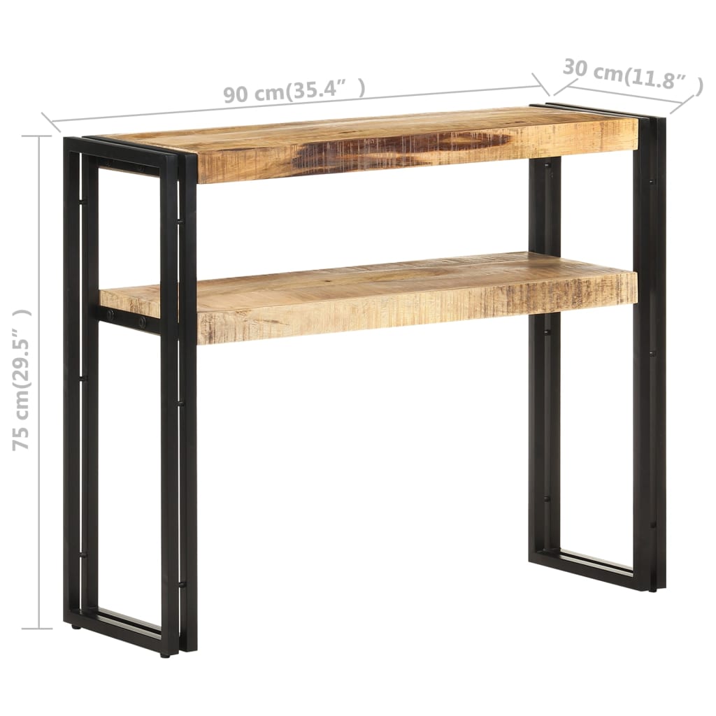 vidaXL Wandtafel 90x30x75 cm ruw mangohout