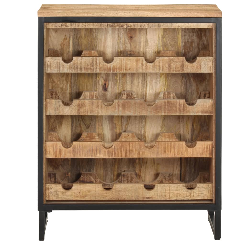 vidaXL Wijnkast 62x33x78,5 cm ruw mangohout