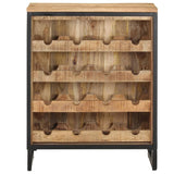 vidaXL Wijnkast 62x33x78,5 cm ruw mangohout