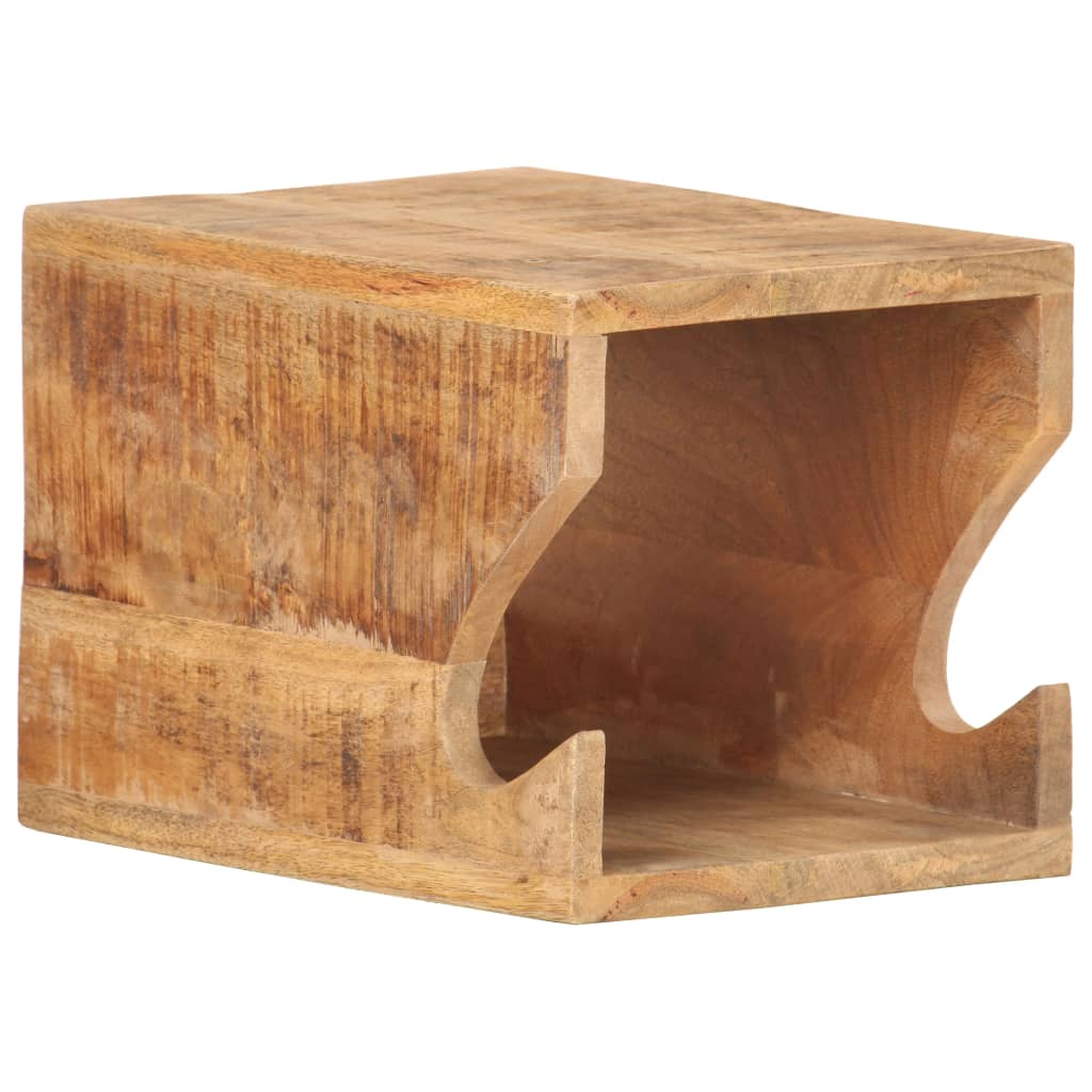 vidaXL Wandfietsenrek 35x25x25 cm massief ruw mangohout