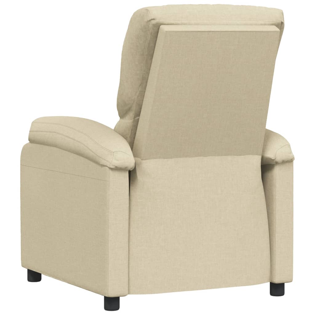 vidaXL Fauteuil verstelbaar stof crèmekleurig