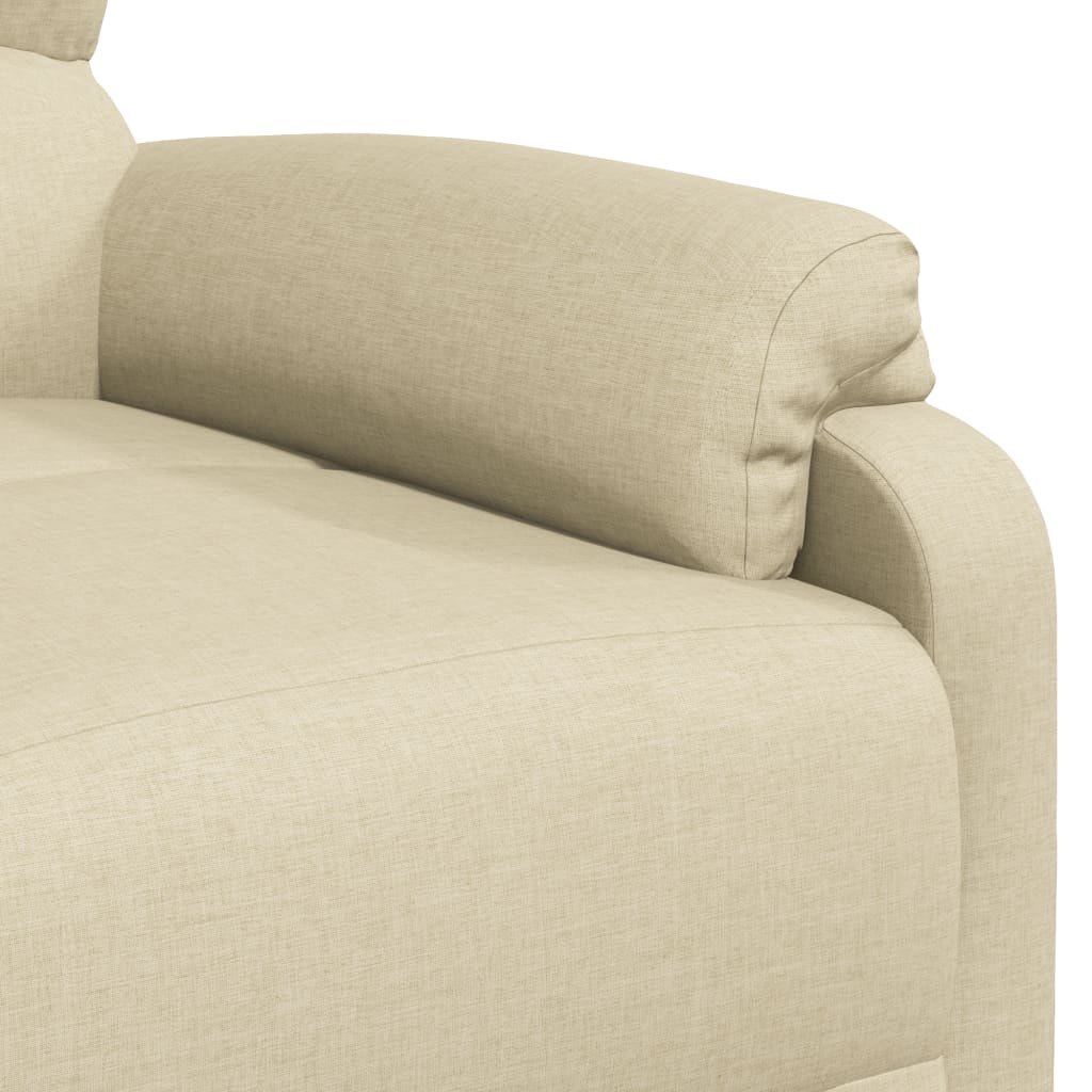 vidaXL Fauteuil verstelbaar stof crèmekleurig