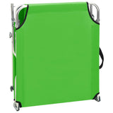 vidaXL Foldable Sun Lounger with Canopy Steel Apple Green