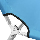vidaXL Ligbed inklapbaar staal en stof turquoiseblauw