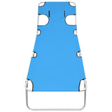 vidaXL Foldable Sun Lounger with Pillow Steel Turquoise