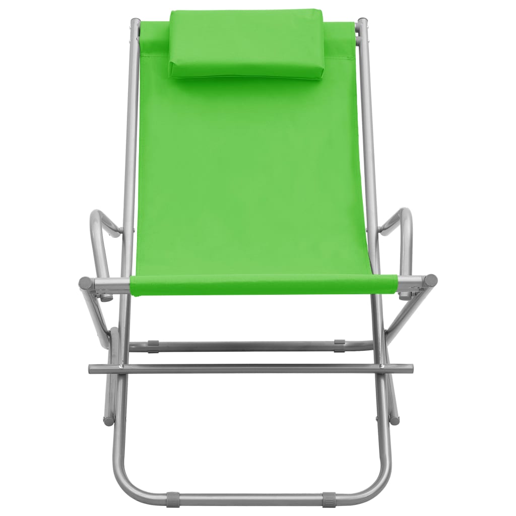 vidaXL Klapstoelen 2 st staal groen