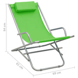 vidaXL Klapstoelen 2 st staal groen
