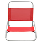 vidaXL Strandstoelen 2 st inklapbaar stof rood