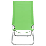 vidaXL Strandstoelen 2 st inklapbaar stof groen
