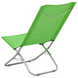 vidaXL Strandstoelen 2 st inklapbaar stof groen