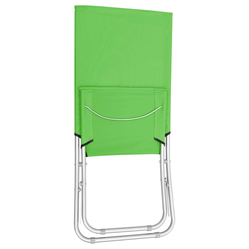 vidaXL Strandstoelen 2 st inklapbaar stof groen
