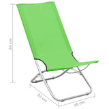 vidaXL Strandstoelen 2 st inklapbaar stof groen