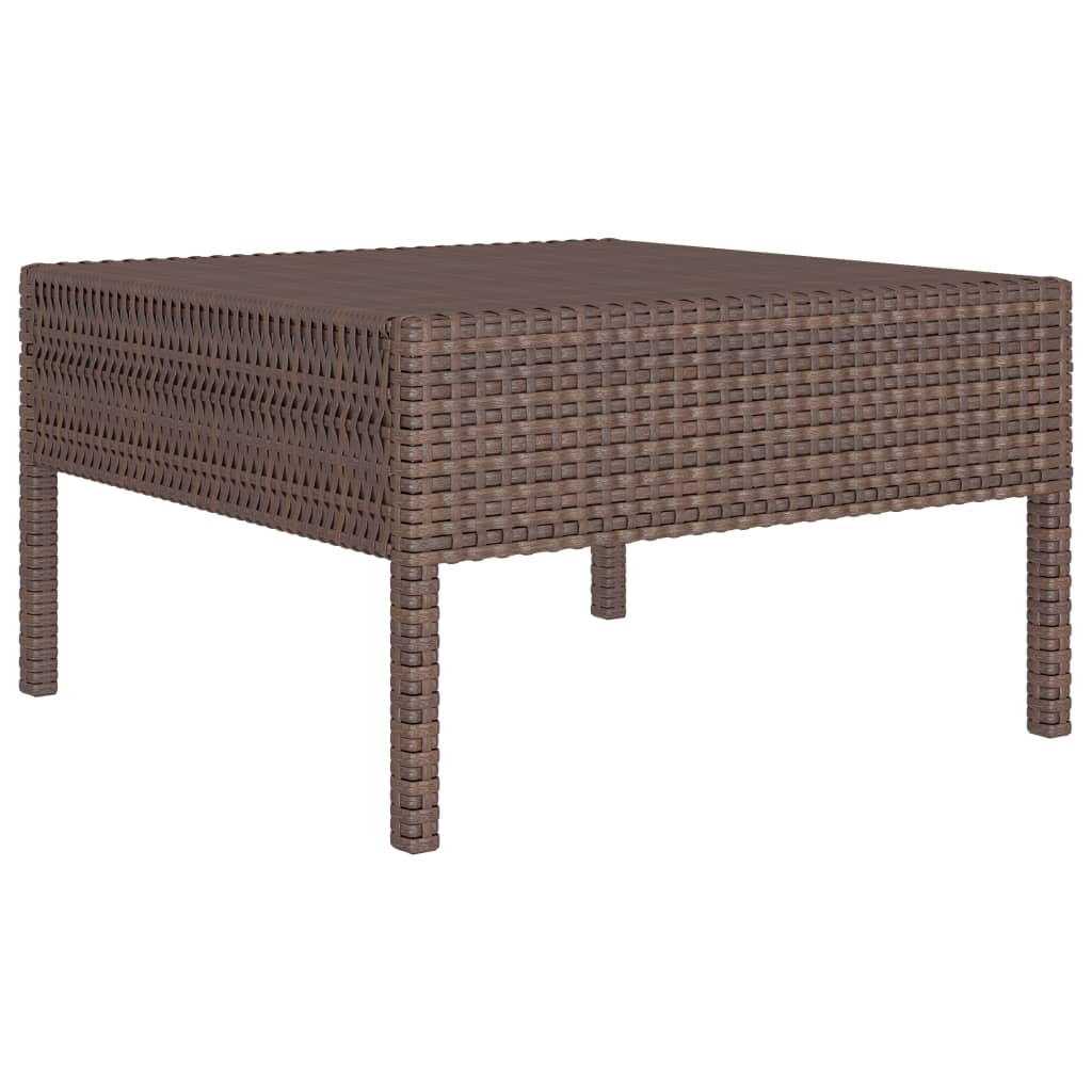 vidaXL 3-delige Loungeset met kussens poly rattan bruin