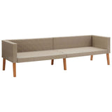 vidaXL 3-Seater Garden Bench with Cushions Poly Rattan Beige