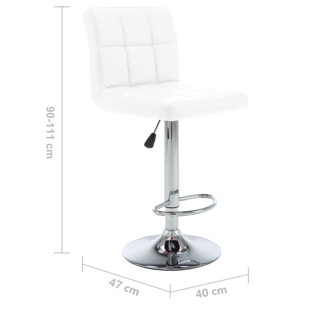 vidaXL Bar Stools 2 pcs artificial leather white