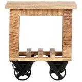 vidaXL Bijzettafel op wieltjes 40x40x42 cm ruw mangohout