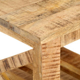 vidaXL Bijzettafel op wieltjes 40x40x42 cm ruw mangohout