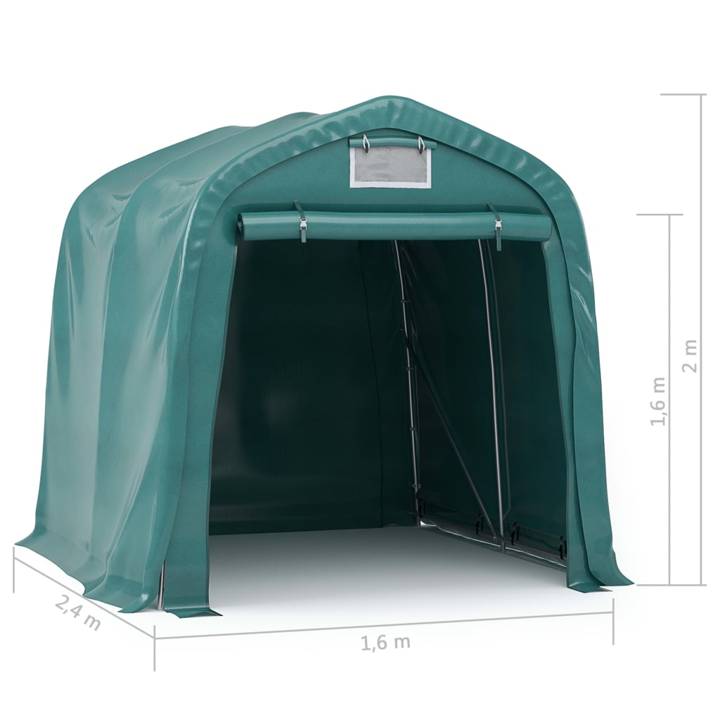 vidaXL Garagetent 1,6x2,4 m PVC groen