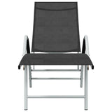 vidaXL Ligbed textileen en aluminium zwart