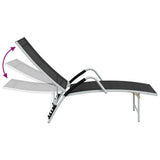 vidaXL Ligbed textileen en aluminium zwart