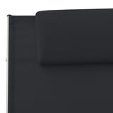 vidaXL Sun Lounger with Cushion Textilene Black