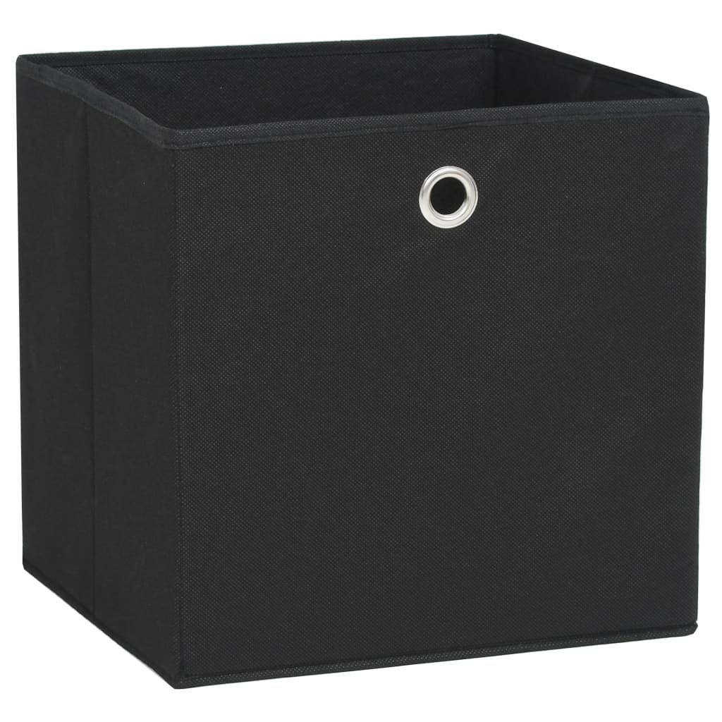vidaXL Opbergboxen 4 st 28x28x28 cm nonwoven stof zwart