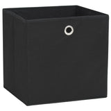 vidaXL Opbergboxen 4 st 28x28x28 cm nonwoven stof zwart
