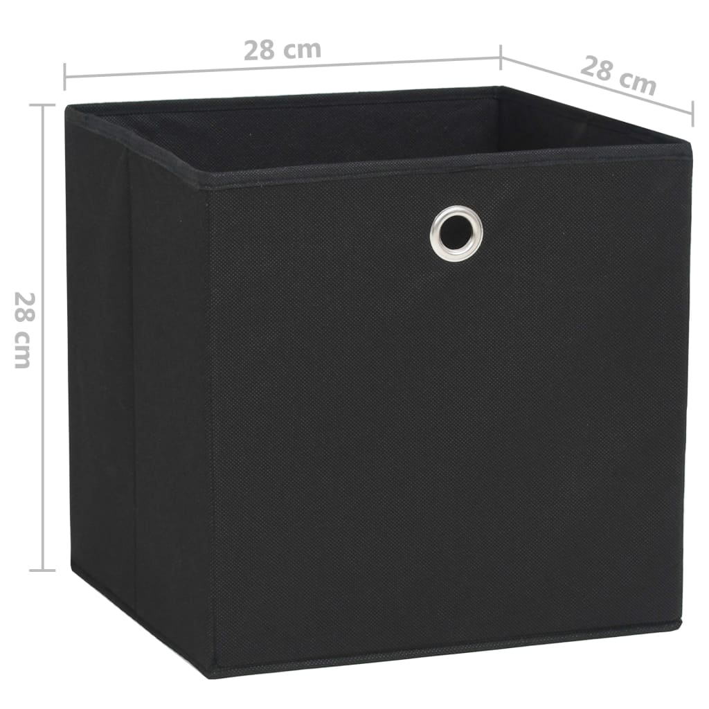 vidaXL Opbergboxen 4 st 28x28x28 cm nonwoven stof zwart