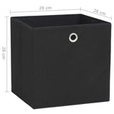 vidaXL Opbergboxen 4 st 28x28x28 cm nonwoven stof zwart