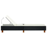 vidaXL Sun Lounger with Cushion Poly Rattan Black