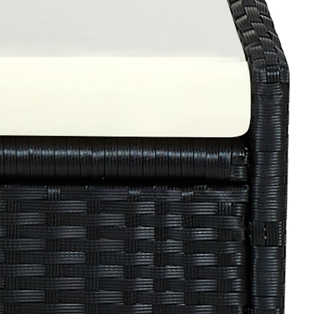 vidaXL Sun Lounger with Cushion Poly Rattan Black