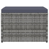 vidaXL Banque de jardin avec coussins en poly rotin gris