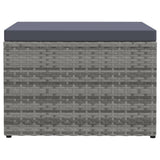 vidaXL Banque de jardin avec coussins en poly rotin gris