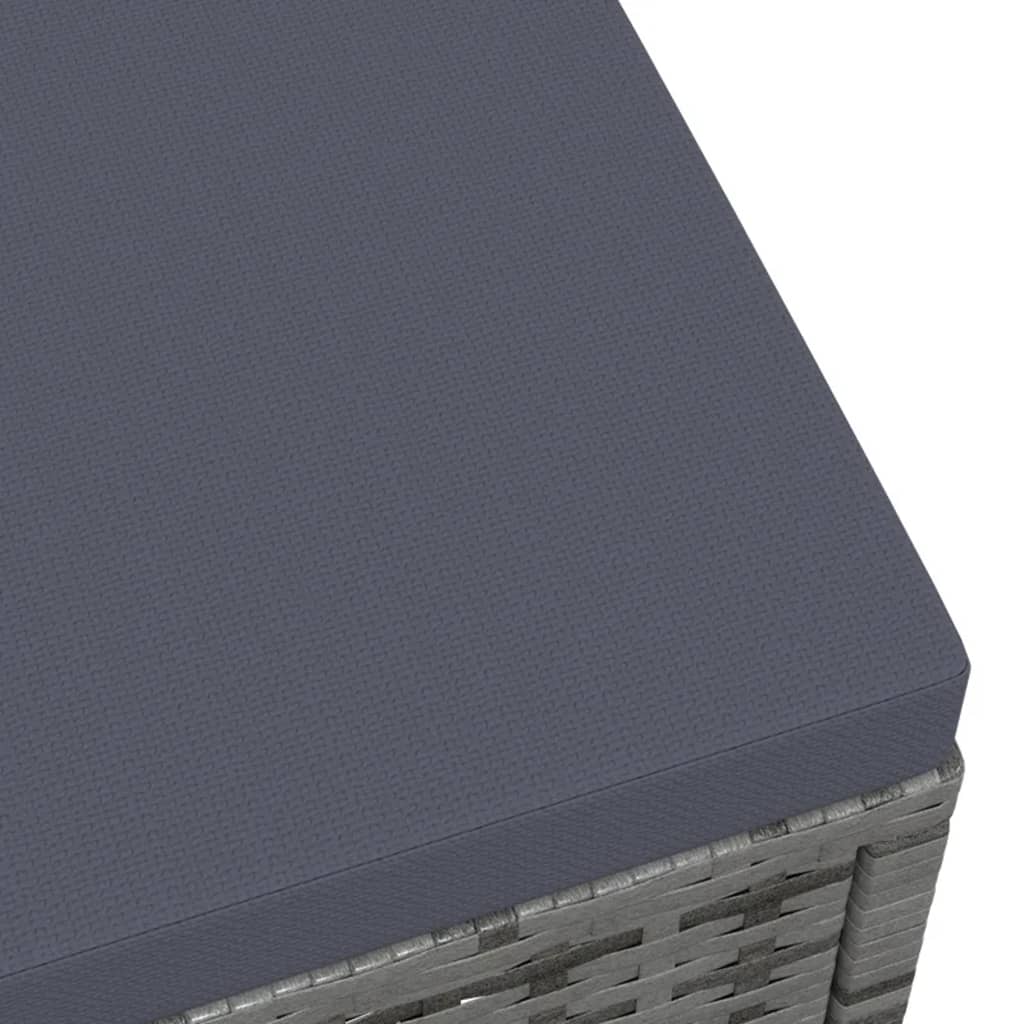 vidaXL Banque de jardin avec coussins en poly rotin gris