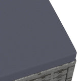 vidaXL Banque de jardin avec coussins en poly rotin gris