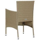 vidaXL Tuinstoelen 2 st poly rattan beige