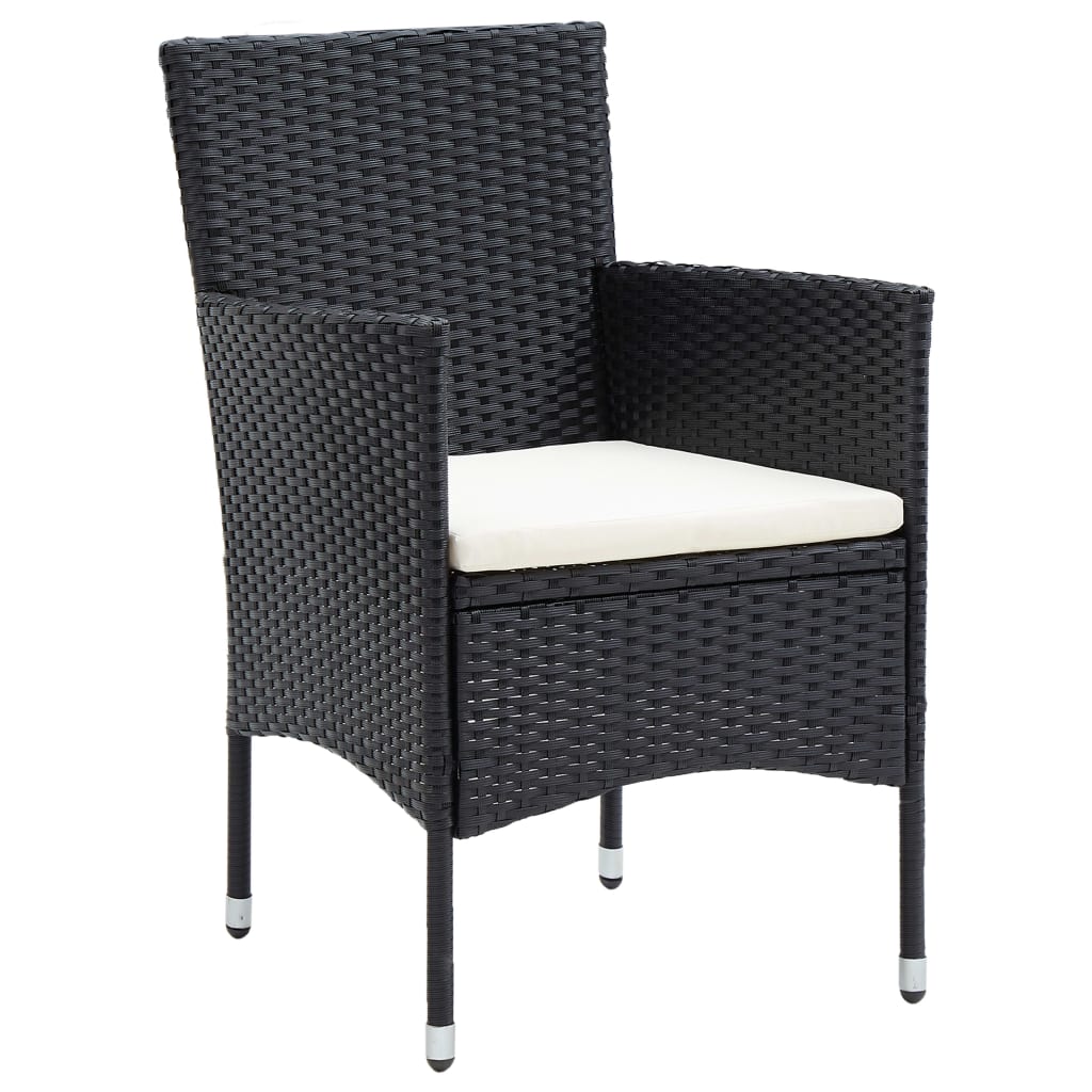 vidaXL Tuinstoelen 4 st poly rattan zwart