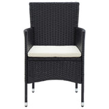 vidaXL Tuinstoelen 4 st poly rattan zwart