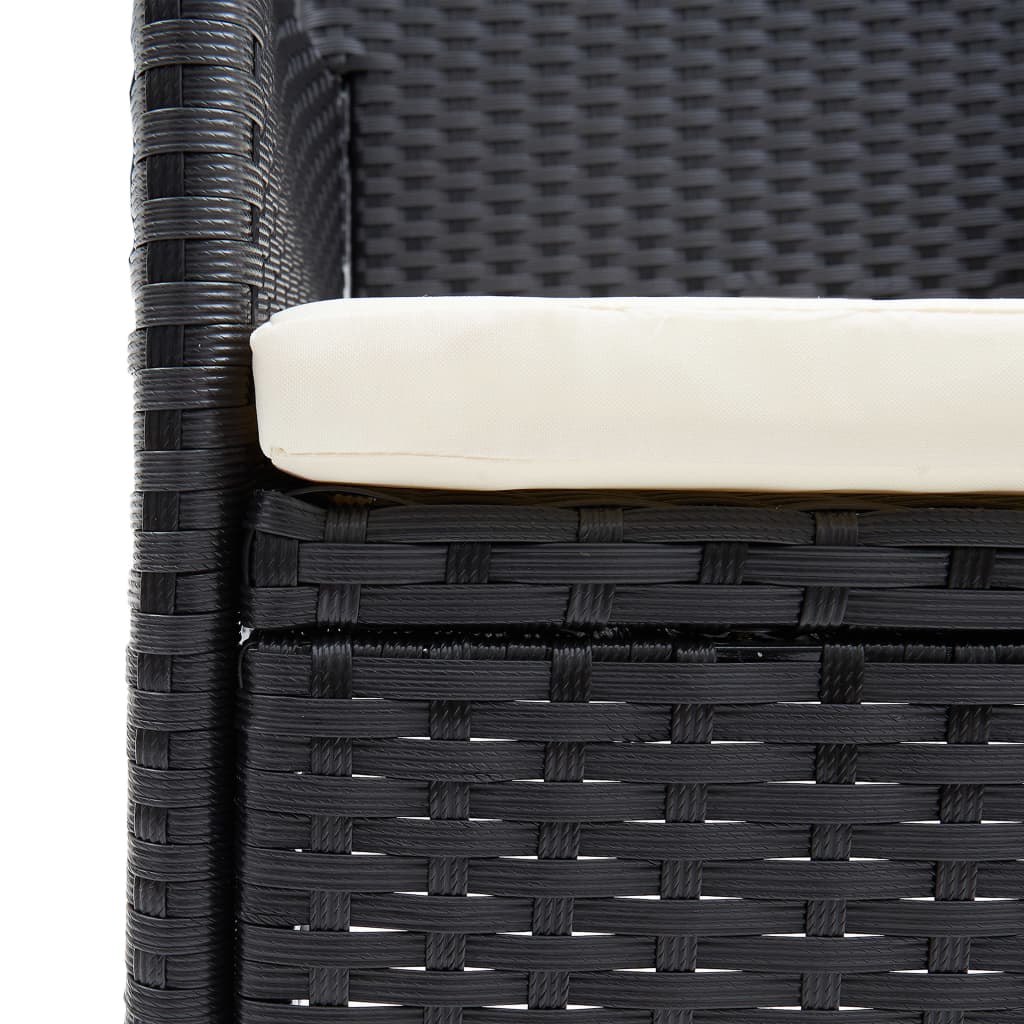 vidaXL Tuinstoelen 4 st poly rattan zwart