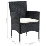 vidaXL Tuinstoelen 4 st poly rattan zwart