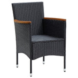 vidaXL Garden Chairs 4 pcs Poly Rattan Black