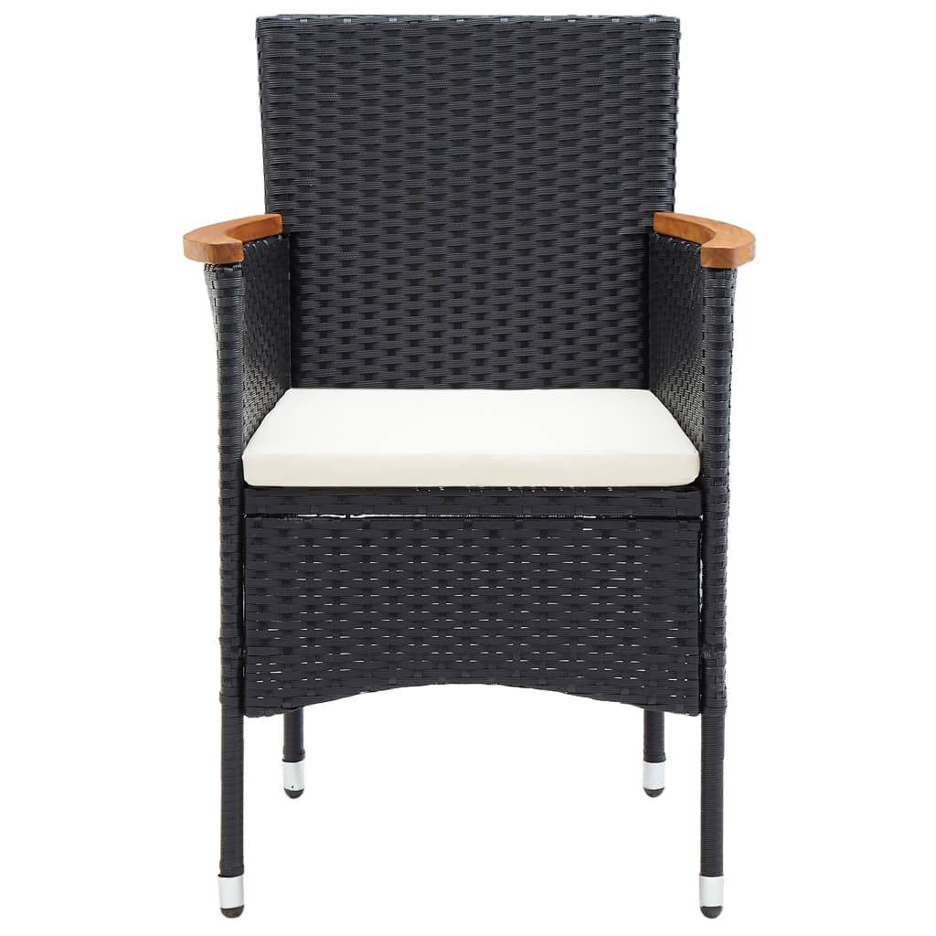 vidaXL Garden Chairs 4 pcs Poly Rattan Black
