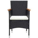 vidaXL Garden Chairs 4 pcs Poly Rattan Black