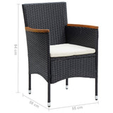 vidaXL Garden Chairs 4 pcs Poly Rattan Black