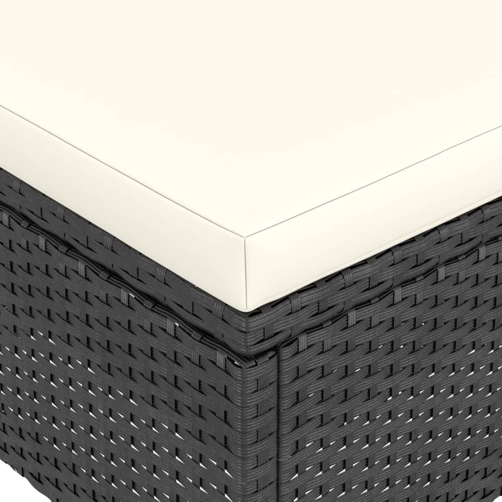 vidaXL 4-delige Tuinstoel- en voetenbankset poly rattan zwart