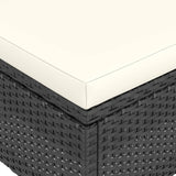 vidaXL 4-delige Tuinstoel- en voetenbankset poly rattan zwart