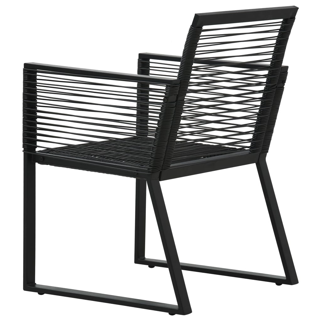 vidaXL Tuinstoelen 4 st touw rattan zwart