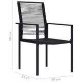 vidaXL Tuinstoelen 2 st PVC-rattan zwart